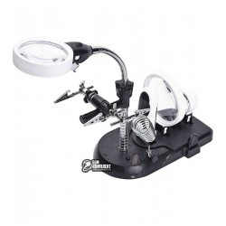 Держатель для плат с линзой MG7761 LED подсветка, d90-2x d75-5x d37-16x, подсавка для паяльника Держатель для плат с линзой MG7761 LED подсветка, d90-2x d75-5x d37-16x, подсавка для паяльника