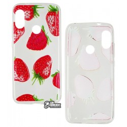 Чехол для Xiaomi Redmi 6 Pro, Mi A2 Lite, TPU, Juicy Print (клубничка)