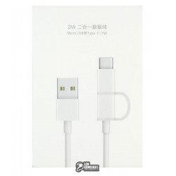 Кабель Xiaomi USB cable 2 in 1 Micro USB + Type-C 1m White