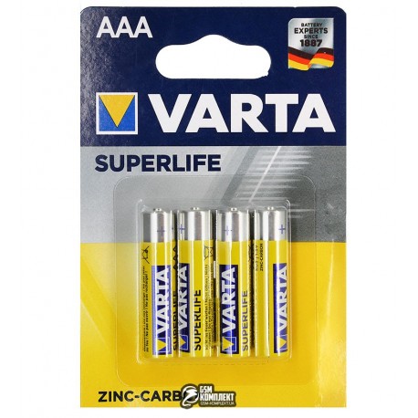 Батарейка VARTA Superlife, AAA, LR3, Zinc, 4шт