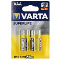 Батарейка VARTA Superlife, AAA, LR3, Zinc, 4шт, мікропальчикова