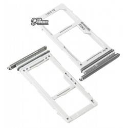 Держатель SIM-карты для Samsung G970 Galaxy S10e, белый, c держателем MMC, dual SIM