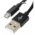Кабель Micro-USB - USB, Hoco X35, 25 см, 2,4А, в тканинної оплітці, короткий