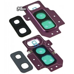 Стекло камеры Samsung G965 Galaxy S9 Plus, фиолетовое, с рамкой, lilac purple