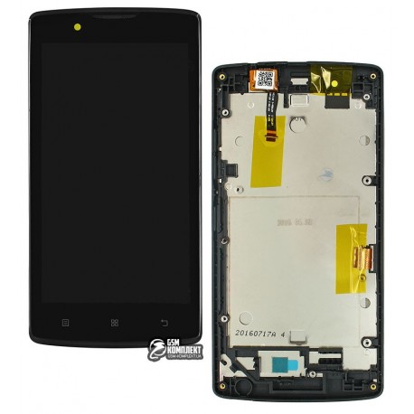 Дисплей для Lenovo A2010, черный, с сенсорным экраном (дисплейный модуль), с передней панелью