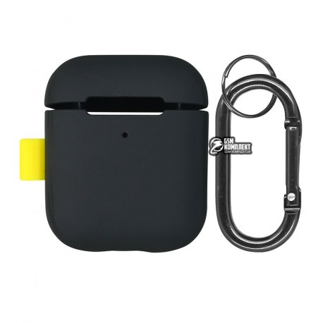 Чехол для Apple AirPods Baseus Woven Label Hook Protective Case, серый