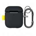 Чохол для Apple AirPods Baseus Woven Label Hook Protective Case, сірий колір