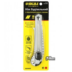Нож канцелярский SIGMA, метталический корпус, 18 мм, 8211031 Нож канцелярский SIGMA, метталический корпус, 18 мм, 8211031