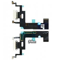 Шлейф для Apple iPhone XR, коннектора зарядки, белый, с микрофоном Шлейф для Apple iPhone XR, коннектора зарядки, белый, с микрофоном