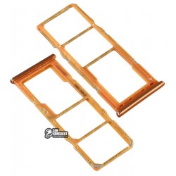 Держатель SIM-карты Samsung A705F/DS Galaxy A70, оранжевый, coral