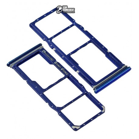 Держатель SIM-карты для Samsung A920F/DS Galaxy A9 (2018), синий, комплект 2 шт., c держателем MMC
