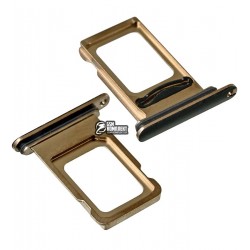 Держатель SIM-карты для Apple iPhone XS Max, золотистый, double SIM Держатель SIM-карты для Apple iPhone XS Max, золотистый, double SIM