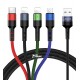 Кабель 4в1, Lightning(2)+Micro+Type-C - USB, Usams US-SJ317 U26, Braided 1.2м