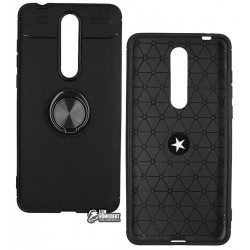 Чехол для Nokia 3.1 Plus Dual SIM, TOTO, Car Magnetic Ring, TPU Case, Black- Black