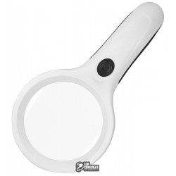 Лупа ручная 9588 с LED подсветкой, 2,5x d90мм Лупа ручная 9588 с LED подсветкой, 2,5x d90мм