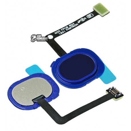 Шлейф для Samsung M205F/DS Galaxy M20, для сканера отпечатка пальца (Touch ID), синий, ocean blue