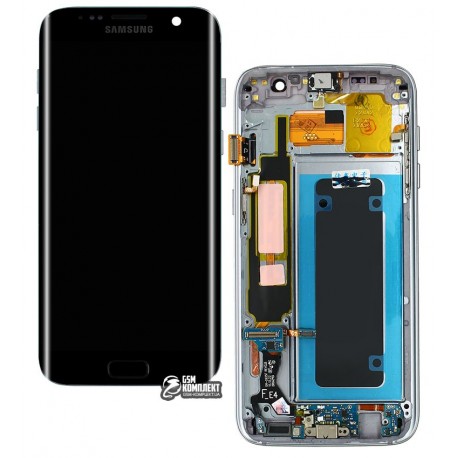 Дисплей Samsung G935 Galaxy S7 EDGE, черный, с сенсорным экраном (дисплейный модуль), с передней панелью, (OLED), High Copy