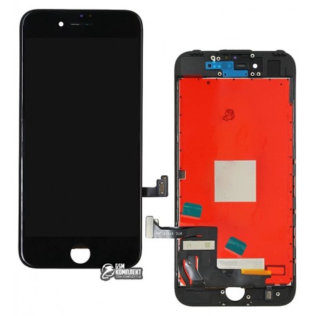 Дисплей для iPhone 7, черный, с сенсорным экраном (дисплейный модуль), с рамкой, AAA, Tianma+