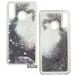 Чехол для Samsung A207Galaxy A20s (2019), Lovely Stream, силиконовый с жидкостью, аквариум, (black space)