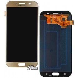 Дисплей для Samsung A720F Galaxy A7 (2017), золотистый, с сенсорным экраном (дисплейный модуль), Original (PRC), gorilla glass
