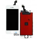 Дисплей для iPhone 5S, iPhone SE, білий, з сенсорним екраном (дисплейний модуль), з рамкою, AAA, Tianma +