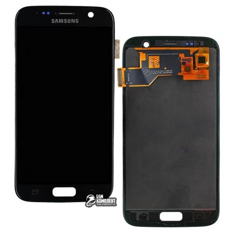 Дисплей Samsung G930 Galaxy S7, черный, с сенсорным экраном (дисплейный модуль), без регулировки яркости, (TFT), Сopy