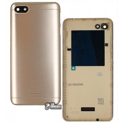 Задняя панель корпуса для Xiaomi Redmi 6A, золотистая, dual SIM