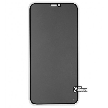 Закаленное защитное стекло для iPhone Xr, iPhone 11, 2.5D, Full Glue, Антишпион, черное