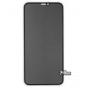 Захисне скло для iPhone Xr, iPhone 11, 2.5D, Full Glue, Антишпіон, чорний колір