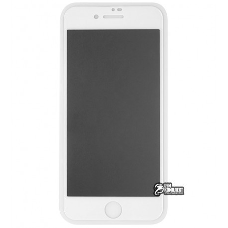 Закаленное защитное стекло для iPhone 7, iPhone 8, 2.5D, Full Glue, Антишпион, белое