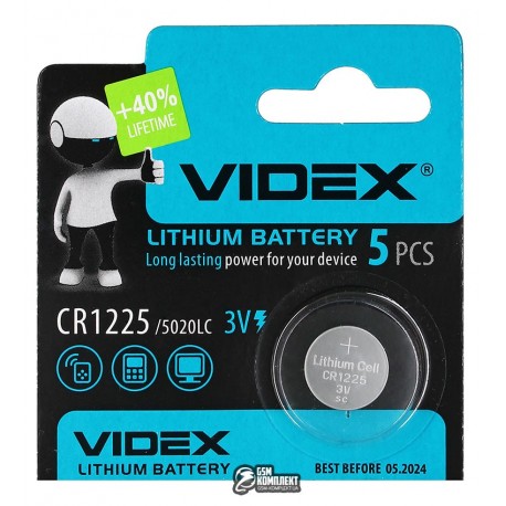 Батарейка CR1225 Videx, 1шт.