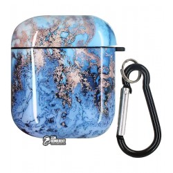 Чехол для Apple AirPods Cool Design, blue marble