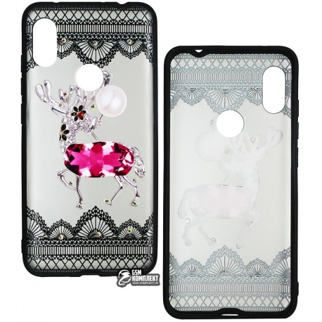 Чехол для Xiaomi Redmi Note 6 Pro, Lace, силиконовый, прозрачный, олень Чехол для Xiaomi Redmi Note 6 Pro, Lace, силиконовый, прозрачный, олень