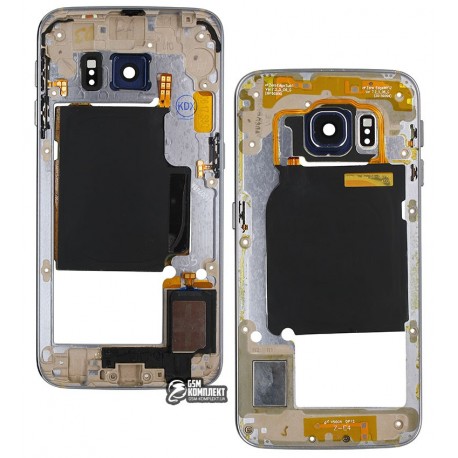Середня частина корпусу для Samsung G925F Galaxy S6 EDGE, чорна