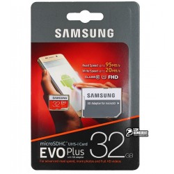 Карта памяти 32 Gb microSD Samsung class 10 EVO PLUS UHS-I (R95, W20MB/s)
