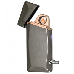 Зажигалка USB HL-25, электрическая, со спиралью, серая