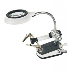 Тримач для плат з лінзою MG16075-8L, з підсвіткою (220V), 2,5x d75мм, 5x D20мм, підставка для пальника