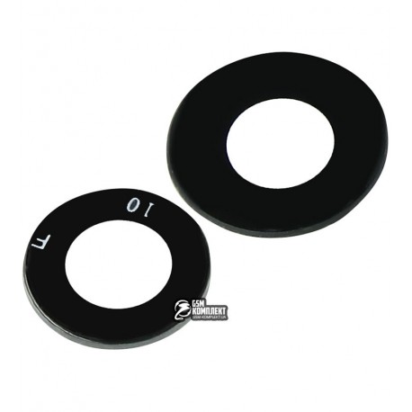 Стекло камеры для Meizu M6 Note, комплект 2 шт., размер d 8,6 мм и d 7,4 мм, черное