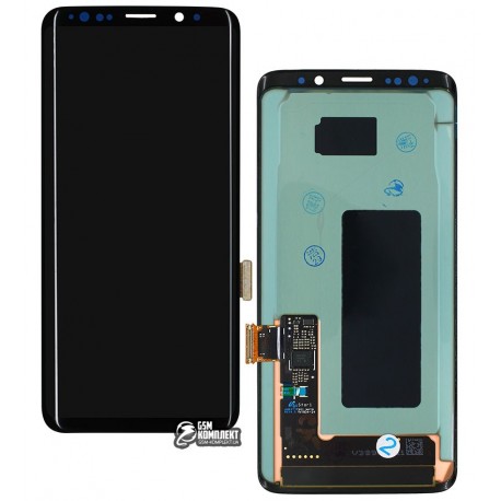 Дисплей Samsung G960 Galaxy S9, черный, с сенсорным экраном (дисплейный модуль), оригинал (переклеено стекло)