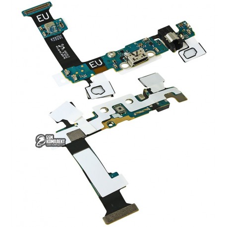 Шлейф для Samsung G928 Galaxy S6 EDGE+, конектора зарядки, з компонентами