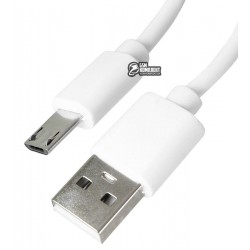 Кабель Micro-USB - USB, Mussels, длинный штекер (11мм), 2.4 A, 1 метр, белый