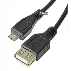 Кабель OTG, гнездо USB А - штекер micro USB, 1.5м