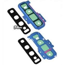 Стекло камеры Samsung G975 Galaxy S10 Plus, голубое, с рамкой, smoke blue