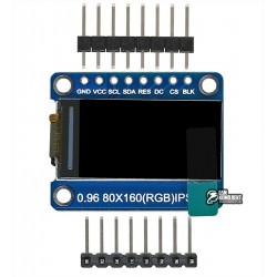 Дисплей OLED IPS 80x160 0.96 дюйма, SPI інтерфейс 8 pin, st7735, full color