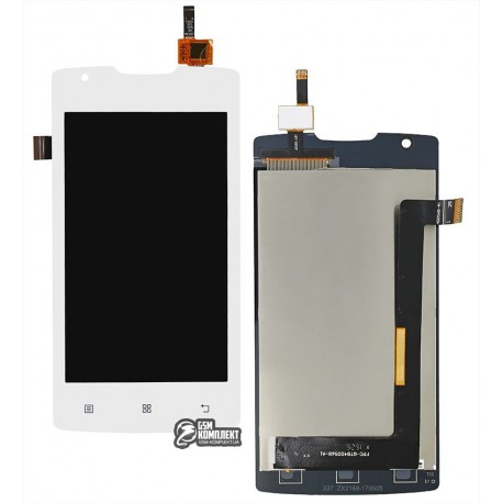Дисплей для Lenovo A1000 , белый, с сенсорным экраном (дисплейный модуль)