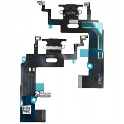 Шлейф iPhone XR, коннектора зарядки, черный, с микрофоном, High Copy Шлейф iPhone XR, коннектора зарядки, черный, с микрофоном, High Copy