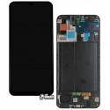 Дисплей для Samsung A505F / DS Galaxy A50, чорний, з сенсорним екраном (дисплейний модуль), з рамкою, оригінал (PRC), оригінал glass