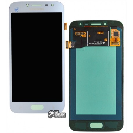 Дисплей для Samsung J250 Galaxy J2 (2018), голубой, с сенсорным экраном (дисплейный модуль), оригинал (переклеено стекло)
