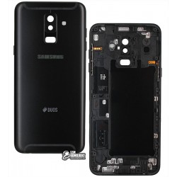 Задняя панель корпуса для Samsung A605F Dual Galaxy A6+ (2018), черная Задняя панель корпуса для Samsung A605F Dual Galaxy A6+ (2018), черная