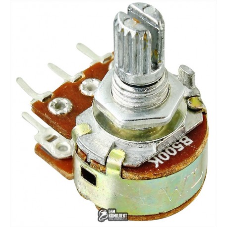 Резистор переменный 500 kOhm, 6 pin, WH148-1B-2B